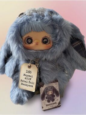 165,NWOT Maymei 400% Rebel Doll Backpack - Blue Furry Bunny-Confirm Melancholy